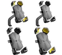 Support de téléphone rotatif à 360 degrés compatible avec les téléphones de 4, 5, 7, 5 pouces, support sécurisé à cinq griffes absorbant les chocs (jaune A)