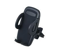 Support de téléphone rotatif à 360° pour grille d'aération de voiture pour smartphones de 4 à 6 pouces - Noir - Support universel avec double bras de serrage - Installation rapide - Mécanisme sécurisé
