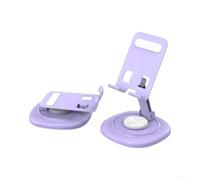 Support de téléphone rotatif, élégant et réglable, parfait pour regarder des vidéos en streaming, des jeux vidéo avec base pivotante à 360° (violet)