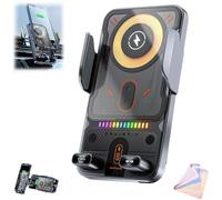 Support De Téléphone Rotatif Intelligent Et Chargeur sans Fil 2-en-1 pour Voiture, avec Charge Rapide 15w, Serrage Automatique, pour Bouches D’aération, Prise en Main Libre Et Sûre (1PC-F)