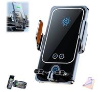 Support De Téléphone Rotatif Intelligent Et Chargeur sans Fil 2-en-1 pour Voiture, avec Charge Rapide 15w, Serrage Automatique, pour Bouches D’aération, Prise en Main Libre Et Sûre (1PC-B)
