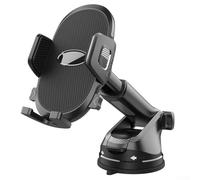 Support de téléphone rotatif pour tableau de bord avec ventouse ultra adhérente, système de charnière de précision et bras en silicone pour un ajustement sûr