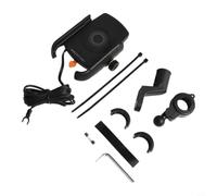 Support de téléphone sans fil pour moto 15 W - Charge rapide - Rotation à 360° - Étanche - Convient pour guidon de 8,9 à 16,5 cm