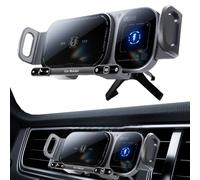 Support de téléphone sans fil pour voiture - Support de sortie d'air avec chargeur rapide à double bobine | Support de téléphone pour téléphones et tablettes pliables à écran droit | Support de