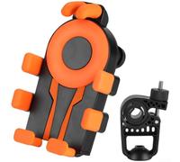 Support de téléphone sécurisé pour vélo avec système antichoc à coussin d'air, poignée à huit griffes et rotation à 360 degrés pour guidon de moto et de vélo (OrangeB)