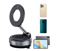 Support de téléphone sous vide, support de téléphone magnétique d'aspiration | Support de téléphone de voiture réglable à 360 degrés pliable | Support de téléphone portable monté sur tableau de bord