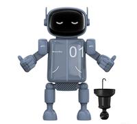 Support de téléphone style robot pour grille d'aération de véhicule avec prise en main sensible à la gravité et positionnement multi-angles (bleu)