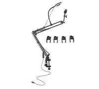 Support de téléphone suspendu avec anneau lumineux pour selfies, avec pince et support de téléphone pour extensions de cils, manucure et beauté