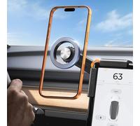 Support de téléphone Tesla [20 aimants puissants] pour Tesla Model 3 Y Accessoires de voiture pour iPhone 16, 15, 14 Pro Max Plus pour support de voiture MagSafe (gris)