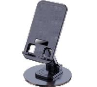 Support De Téléphone Universel Pour Bureau 360 ° Support Pliable Rotatif Multi-Angle Avec Base Métallique Antidérapante Pour Iphone 13/14/15 Pro Xiaomi S.Black.