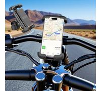 Support de téléphone universel pour vélo - Support de téléphone sécurisé réglable pour vélo et moto avec rotation pour appels mains libres avec version en plastique tout inclus