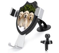 Support de téléphone universel pour voiture, motif chiots Golden Retriever, rotation pour tableau de bord, pare-brise, grille d'aération - Convient aux smartphones de 4" à 6"