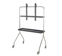 Support de télévision mobile pour téléviseurs LCD LED Plasma 43 70" VESA 200 x 200 mm 600 x 400 mm Peut supporter jusqu'à 100 kg Chariot roulant avec hauteur réglable (Noir)