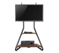 Support de télévision sur pied, d'angle Maclean MC-455, style Bauhaus, étagères en bois à deux niveaux, 40kg max, 37-75''