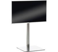CLP Support TV 55 a 57 Pouces, VESA 100x100 a 600x400, Pied Universel Stable, Charge Max 40 kg, Couleur:Acier affiné, Forme:carré