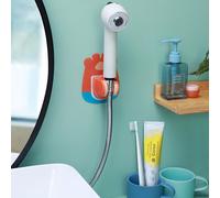Support de Tête de Douche Salle de Bain Sans Clous Sans Soudure Imperméable Support de Base Fixe pour Douche avec CrochetOrange
