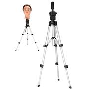 Support de tête de perruque, trépied de tête de mannequin en acier inoxydable, formation de cosmétologie, tête de poupée, support de mannequin, trépied d'affichage de perruque portable p(1)