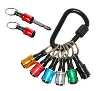 Support de tête de tournevis hexagonal 1/4, boucle de randonnée, porte-embout hexagonal 1/4", mousqueton, support de tête de tournevis hexagonal, jeu de mousquetons, poteau de rangement de foret à poi