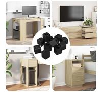 Support de tiroir noir en copolymère PP 15 x 15 x 15 mm 12 pièces, charnière paumelle pivot pour meuble cuisine salle de bain armoire, fixation invisible pour tiroirs et placards