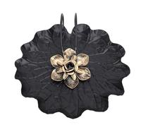 Support de Tissu en métal de Luxe Nordique Style Whited Fir Tissue Rack 4231K 02 Roule de Papier Round avec Une Tige de contrepoids adaptée aux Barres de la Maison Lotus Leaf (Noir)