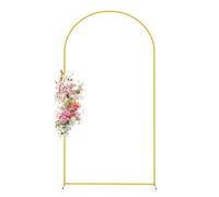Support de toile de fond d'arc, fond d'arc doré, cadre d'arche de ballons de mariage en métal | Support de fond portable pour cadre de porte, cadre d'arche de mariage pour fleurs, ballons et
