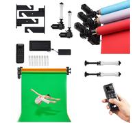 Support de toile de fond électrique, kit de support de fond motorisé avec télécommande pour studio photo, compatible avec plusieurs rouleaux