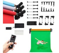 Support de Toile de Fond électrique Mural/Plafond avec télécommande, kit de Support de Toile de Fond motorisé à Rouleau, Charge 20 kg, Support de Toile de Fond sur Pied, for Studio Photo(6 Rollers)