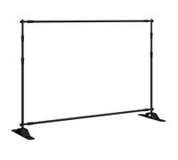 vidaXL Support de toile de fond 305x243 cm en acier, réglable et portable – noir
