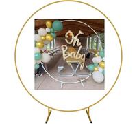Support de Toile de Fond Rond en métal for Arche de Jardin de Mariage, Grand Cadre d'arche de Ballons Circulaire et Treillis for décoration de Mariage, Arche de cérémonie Extra Large(Gold,2m)