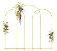 Support de Toile Fond en métal for Arche, lot 3 Supports dorée (2,2 m, m), Cadre d'arche Mariage, Support for Ballons pour Anniversaire, Mariage, Remise de diplôme(6.5ft)