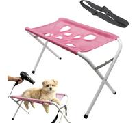 Support de toilettage pliable pour animaux de compagnie - Tabouret de toilettage pour chat et chien - Table de toilettage portable avec sangle de fixation pour couper les ongles, sécher par soufflage