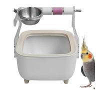 Support De Toilette Pour Oiseaux - Outil D'apprentissage De La Propreté Avec Station De Broyage Des Pattes Et Tasse D'alimentation - Support D'escalade De Bureau Pour Perroquets, Inséparables Et Perru