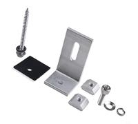 Support de toit en aluminium pour panneau solaire en forme de L pour système de balustrade inclinée robuste résistant aux intempéries réglable en hauteur (4 pièces)