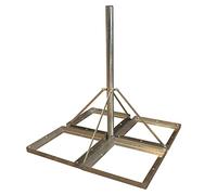 Support de toit plat / support de balcon Deluxe 4 x 50 x 50 cm 1,2 m mât 60 | Support de plaque de béton galvanisé à chaud pour plaques de trottoirs lourdes pour un montage extérieur résistant au vent