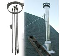 support de toit pour cheminée Kit de support de cheminée en acier inoxydable avec vis, Contre le vent et la neige Renforts de cheminée pour toit/mur, Taille personnalisable(Dia 7" (17.8cm))