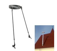 Support de Toit pour Cheminée Support de Cheminée Allongé en Acier Inoxydable, Renfort de Support de Conduit de Cheminée, Conduit de Poêle pour une Sécurité Accrue de la Cheminée(DIA 48.5 cm(19.1 in))