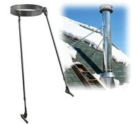 support de toit pour cheminée Supports anti-vent en acier inoxydable pour cheminée, Support pour tuyau de poêle facile à installer avec vis, pour une sécurité accrue des cheminées(Dia 13" (33cm))