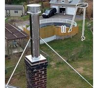 Support de Toit pour Cheminée Supports Muraux/Sol/Toit pour Conduit de Poêle de 8 à 63 cm, Support de Conduit de Cheminée avec Vis, Kit de Fixation pour Conduit de Poêle(DIA 61.5 cm(24.2 in))