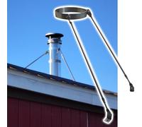 support de toit pour cheminée Supports universels en acier inoxydable pour cheminée et tuyaux, Kit de soutien de toit de cheminée lourd pour la stabilité(Diameter 4 15/16" (125mm))
