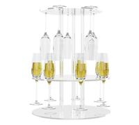 Support De Tour À Champagne - Porte-Rack En Acrylique À Deux Niveaux - avec 12 Emplacements Support Acrylique Rond pour Tour à Boissons,Pour Vin Bière Whisky Soda Eau Boissons Et Fêtes Familiales À La