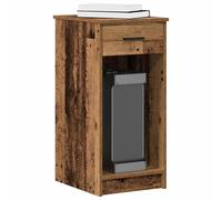 vidaXL Support de tour d'ordinateur avec tiroir vieux bois 35x45x77 cm