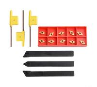 Support de tour externe pour machines CNC avec inserts en carbure DCMT070204, SDJCR1010H07 SDJCL1010H07 SDNCN1010H07 Porte-outils en alliage d'acier 93° et 62,5°