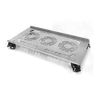 Support de tour PC, Avec roulettes verrouillables, support de tour de PC en acier inoxydable de bureau mobile for boîtier de PC de jeu de tapis de sol ( Color : Stainless Steel , Size : 46*22cm )