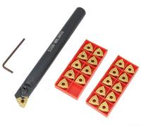 Support de tournage pour S20RMWLNR08 avec 20 inserts en carbure pour WNMG432 et 2 clés pour usinage de tour et tâches de profilage en acier