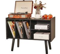 Support de Tourne-Disque Avec Rangement en Vinyle - Grande Table Pour Album, Capacité de 136 kg - Support en Bois Pour Chambre à Coucher