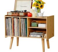 Support de tourne-disque avec rangement en vinyle pouvant supporter jusqu'à 136 kg, grande table de lecteur de disques pour rangement d'albums avec support en vinyle, support de plateau tournant en