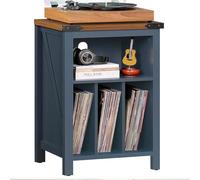 Support de Tourne-Disque avec Support en Vinyle, Bleu, Peut contenir jusqu'à 160 Albums, Grand Support de Tourne-Disque en Bois, Armoire pour Salon, Chambre à Coucher, Bureau
