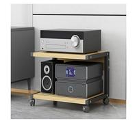 Support de tourne-disque HIFI à roulettes - Support de rangement multimédia AV à 2 niveaux pour DVD, CD et équipement audio - Idéal pour salon, configuration de jeu et studio d'enregistremen