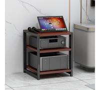 Support de tourne-disque réglable en hauteur - 3 niveaux AV Ma Rack en bois de noyer