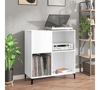 Support de Tourne-disque, Support de Platine Stockage Rangement de Disque Armoire à disques blanc 84,5x38x89 cm bois d'ingénierie